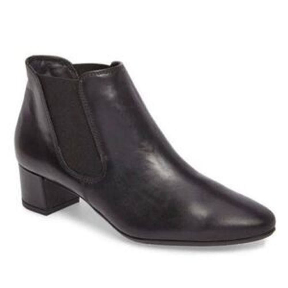 Paul Green Nell Hydro Water Resistant Leather Booties Black Size 6.5